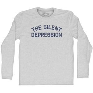 The Silent Depression Adult Cotton Long Sleeve T-shirt - Grey Heather