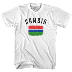 Gambia Country Flag Heritage Youth Cotton T-shirt - White Gambia Country Flag Heritage Youth Cotton T-shirt - White