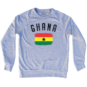 Ghana Country Flag Heritage Adult Tri-Blend Sweatshirt - Heather Grey Ghana Country Flag Heritage Adult Tri-Blend Sweatshirt - Heather Grey
