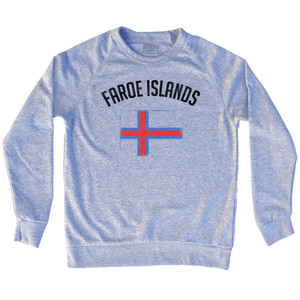 Faroe Islands Country Flag Heritage Adult Tri-Blend Sweatshirt - Heather Grey Faroe Islands Country Flag Heritage Adult Tri-Blend Sweatshirt - Heather Grey
