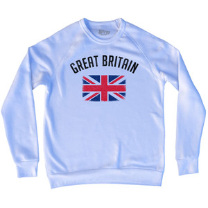 Great Britain Country Flag Heritage Adult Tri-Blend Sweatshirt - White Great Britain Country Flag Heritage Adult Tri-Blend Sweatshirt - White