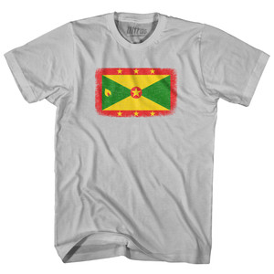Grenada Country Flag Adult Cotton T-shirt - Cool Grey