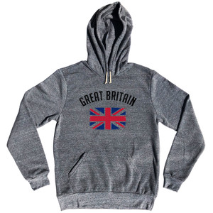 Great Britain Country Flag Heritage Tri-Blend Hoodie - Athletic Grey Great Britain Country Flag Heritage Tri-Blend Hoodie - Athletic Grey