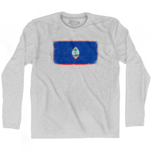 Guam Country Flag Adult Cotton Long Sleeve T-shirt - Grey Heather Guam Country Flag Adult Cotton Long Sleeve T-shirt - Grey Heather