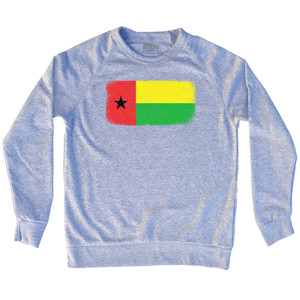Guinea Bissau Country Flag Adult Tri-Blend Sweatshirt - Heather Grey Guinea Bissau Country Flag Adult Tri-Blend Sweatshirt - Heather Grey