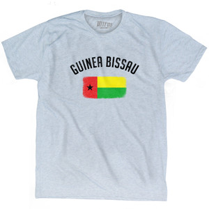 Guinea Bissau Country Flag Heritage Adult Tri-Blend T-shirt - Athletic White Guinea Bissau Country Flag Heritage Adult Tri-Blend T-shirt - Athletic White