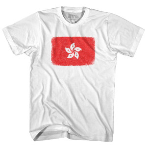 Hong Kong Country Flag Womens Cotton Junior Cut T-Shirt - White