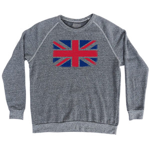 Great Britain Country Flag Adult Tri-Blend Sweatshirt - Athletic Grey Great Britain Country Flag Adult Tri-Blend Sweatshirt - Athletic Grey