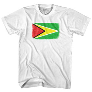 Guyana Country Flag Youth Cotton T-shirt - White Guyana Country Flag Youth Cotton T-shirt - White