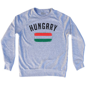 Hungary Country Flag Heritage Adult Tri-Blend Sweatshirt - Heather Grey Hungary Country Flag Heritage Adult Tri-Blend Sweatshirt - Heather Grey