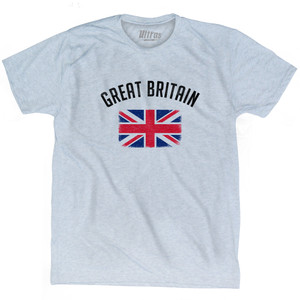 Great Britain Country Flag Heritage Adult Tri-Blend T-shirt - Athletic White