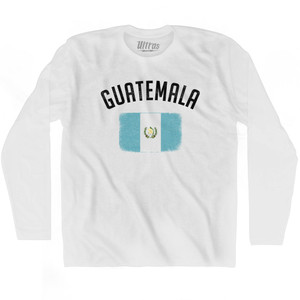 Guatemala Country Flag Heritage Adult Cotton Long Sleeve T-shirt - White