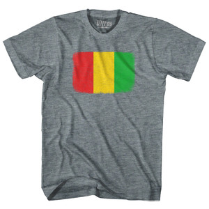 Guinea Country Flag Adult Tri-Blend T-shirt - Athletic Grey