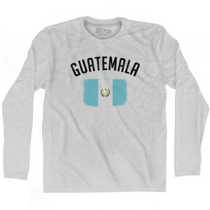 Guatemala Country Flag Heritage Adult Cotton Long Sleeve T-shirt - Grey Heather