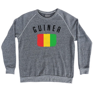 Guinea Country Flag Heritage Adult Tri-Blend Sweatshirt - Athletic Grey Guinea Country Flag Heritage Adult Tri-Blend Sweatshirt - Athletic Grey