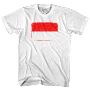 Indonesia Country Flag Womens Cotton Junior Cut T-Shirt - White