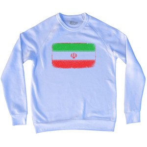 Iran Country Flag Adult Tri-Blend Sweatshirt - White Iran Country Flag Adult Tri-Blend Sweatshirt - White