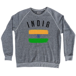 India Country Flag Heritage Adult Tri-Blend Sweatshirt - Athletic Grey India Country Flag Heritage Adult Tri-Blend Sweatshirt - Athletic Grey