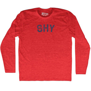 Shy Adult Tri-Blend Long Sleeve T-shirt - Athletic Red