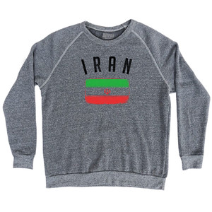 Iran Country Flag Heritage Adult Tri-Blend Sweatshirt - Athletic Grey Iran Country Flag Heritage Adult Tri-Blend Sweatshirt - Athletic Grey