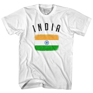 India Country Flag Heritage Youth Cotton T-shirt - White India Country Flag Heritage Youth Cotton T-shirt - White
