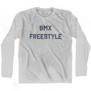 BMX Freestyle Adult Cotton Long Sleeve T-shirt - Grey Heather