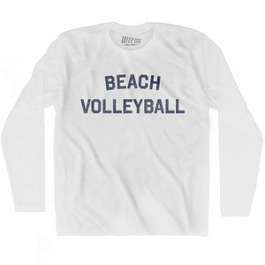 Beach Volleyball Adult Cotton Long Sleeve T-shirt - White