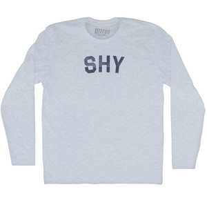Shy Adult Tri-Blend Long Sleeve T-shirt - Athletic White
