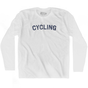 Cycling Adult Cotton Long Sleeve T-shirt - White