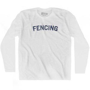 Fencing Adult Cotton Long Sleeve T-shirt - White