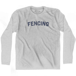 Fencing Adult Cotton Long Sleeve T-shirt - Grey Heather