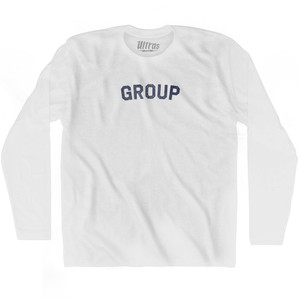 Group Adult Cotton Long Sleeve T-shirt - White