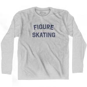 Figure Skating Adult Cotton Long Sleeve T-shirt - Grey Heather Figure Skating Adult Cotton Long Sleeve T-shirt - Grey Heather