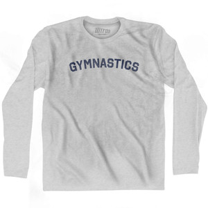Gymnastics Adult Cotton Long Sleeve T-shirt - Grey Heather
