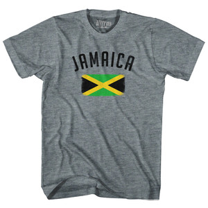 Jamaica Country Flag Heritage Adult Tri-Blend T-shirt - Athletic Grey Jamaica Country Flag Heritage Adult Tri-Blend T-shirt - Athletic Grey