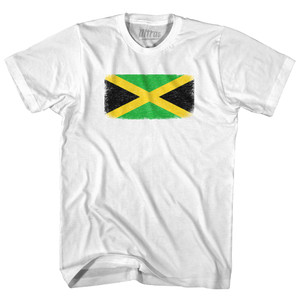 Jamaica Country Flag Adult Cotton T-shirt - White