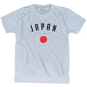 Japan Country Flag Heritage Adult Tri-Blend T-shirt - Athletic White
