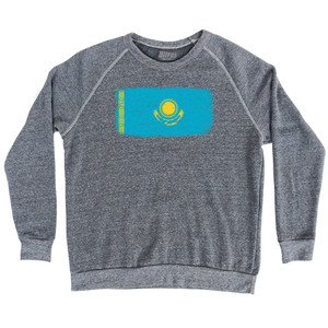 Kazakhstan Country Flag Adult Tri-Blend Sweatshirt - Athletic Grey Kazakhstan Country Flag Adult Tri-Blend Sweatshirt - Athletic Grey