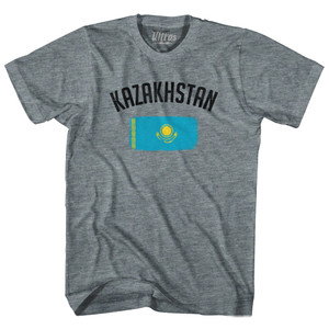 Kazakhstan Country Flag Heritage Adult Tri-Blend T-shirt - Athletic Grey Kazakhstan Country Flag Heritage Adult Tri-Blend T-shirt - Athletic Grey