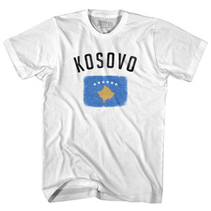 Kosovo Country Flag Heritage Adult Cotton T-shirt - White