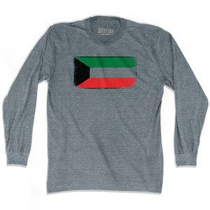 Kuwait Country Flag Adult Tri-Blend Long Sleeve T-shirt - Athletic Grey Kuwait Country Flag Adult Tri-Blend Long Sleeve T-shirt - Athletic Grey