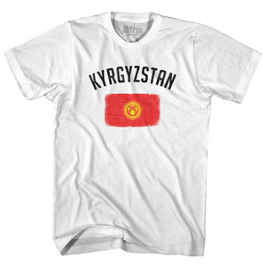 Kyrgyzstan Country Flag Heritage Womens Cotton Junior Cut T-Shirt - White Kyrgyzstan Country Flag Heritage Womens Cotton Junior Cut T-Shirt - White