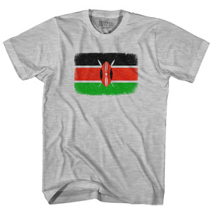Kenya Country Flag Adult Cotton T-shirt - Grey Heather