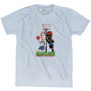 White Men Basketball Billy And Sidney It Ain't Easy Being This Good Adult Tri-Blend T-shirt - Athletic White