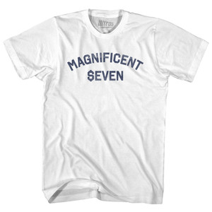 Magnificent Seven Stocks Investment Adult Cotton T-shirt - White Magnificent Seven Stocks Investment Adult Cotton T-shirt - White