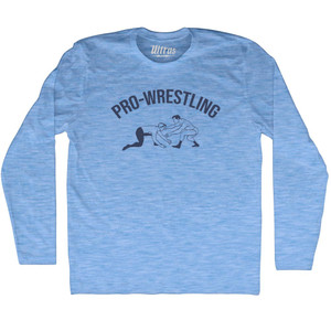 Vintage Pro-Wrestling Adult Tri-Blend Long Sleeve T-shirt - Athletic Blue Vintage Pro-Wrestling Adult Tri-Blend Long Sleeve T-shirt - Athletic Blue