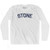 Stone Adult Cotton Long Sleeve T-Shirt - White