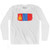 Mongolia Country Flag Adult Cotton Long Sleeve T-shirt - White Mongolia Country Flag Adult Cotton Long Sleeve T-shirt - White