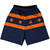 Chicago Flag Navy & Orange Holiday Plaid Basketball Shorts Made in USA - Navy & Orange