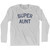 Super Aunt Adult Cotton Long Sleeve T-Shirt - Grey Heather